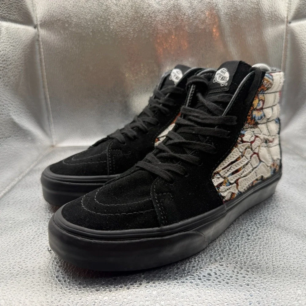 Size M5/W6.5 VANS Sk8-Hi Black White Unisex Comfort Lace Up Athletic‎ Sneakers